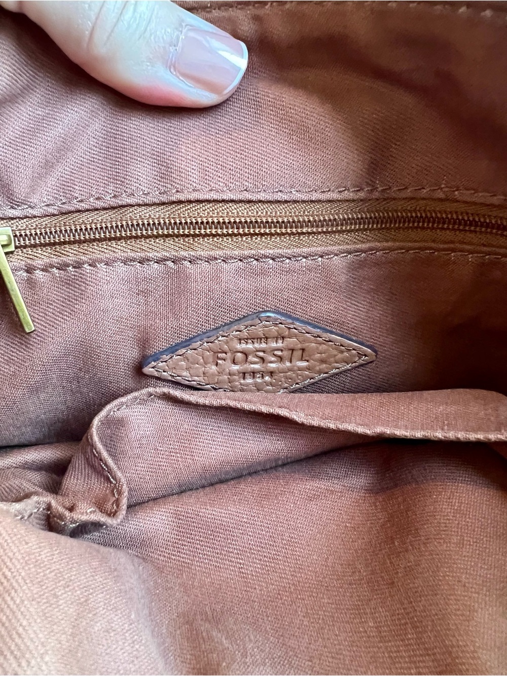 🤎Fossil Leather Crossbody Bag Brown Pebbled Flap Organizer Purse - Picture 10 of 12